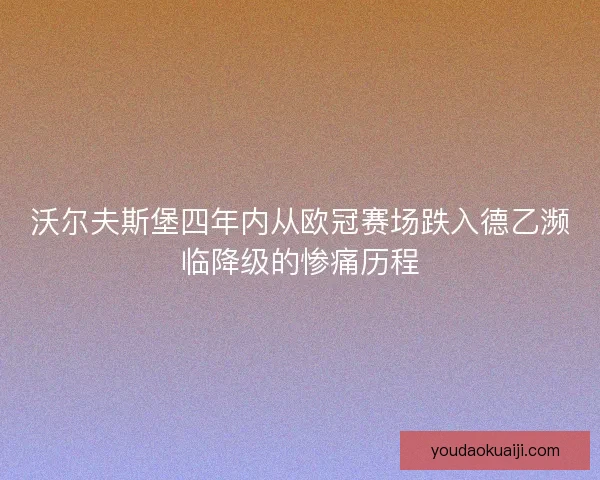 沃尔夫斯堡四年内从欧冠赛场跌入德乙濒临降级的惨痛历程